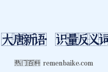 大唐新语·识量反义词是什么意思的图片